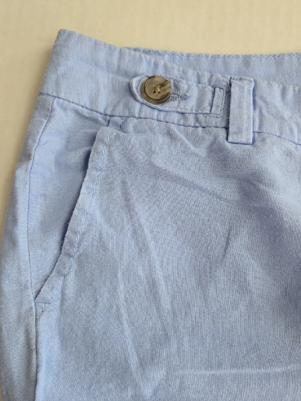 Banana Republic Linen Cotton Light Blue Casual Cuffed Pants Women's Size 8